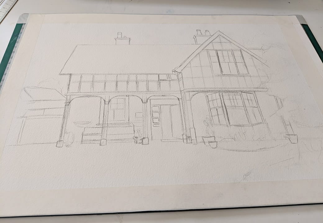 House Portrait Preparatory Sketch