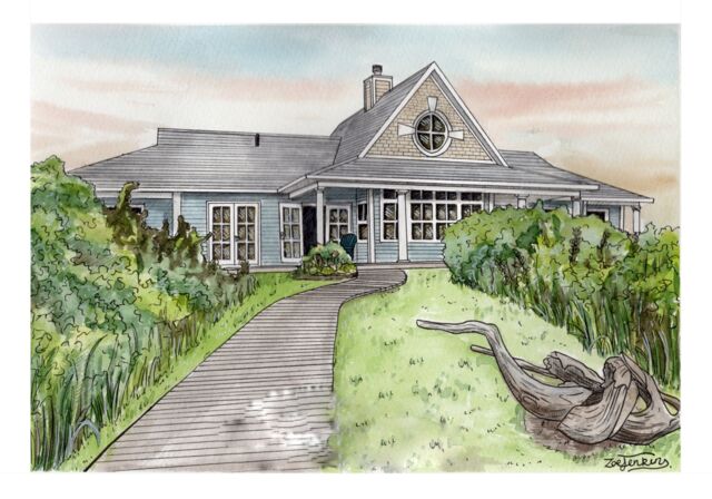 nova scotia house watercolour painting