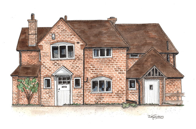 Farmhouse Portrait Watercolour